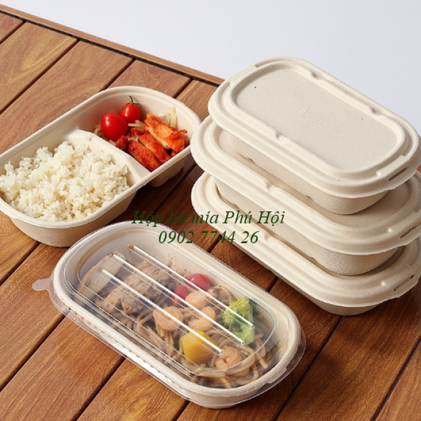 Hộp bã mía 1 ngăn nắp bã mía 700ml tại Quận 6 TP HCM